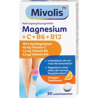 Mivolis Mivolis Magnesium + Vitamine C + Vitamine B6 + B12, Zuigtabletten, 30 St.