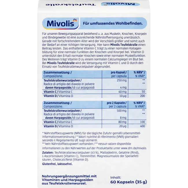 Mivolis Duivelsklauw Capsules, 60 St. 35 g
