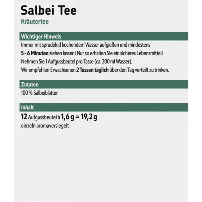 ALTAPHARMA Salie Thee 12x1,6g