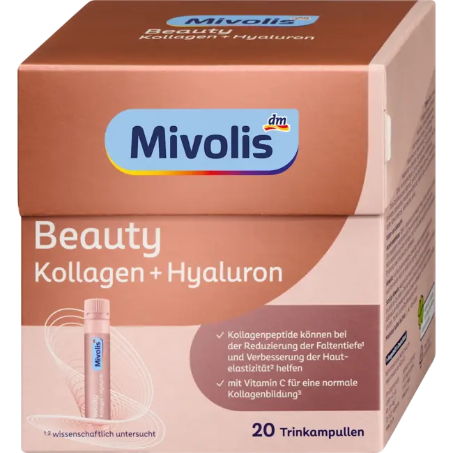 Mivolis Beauty Collageen + Hyaluron, Drinkampullen, 20 St. 500 ml
