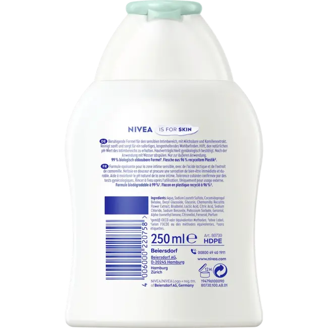 Nivea Intieme Verzorging Waslotion Intimo Mild Fresh 250 ml