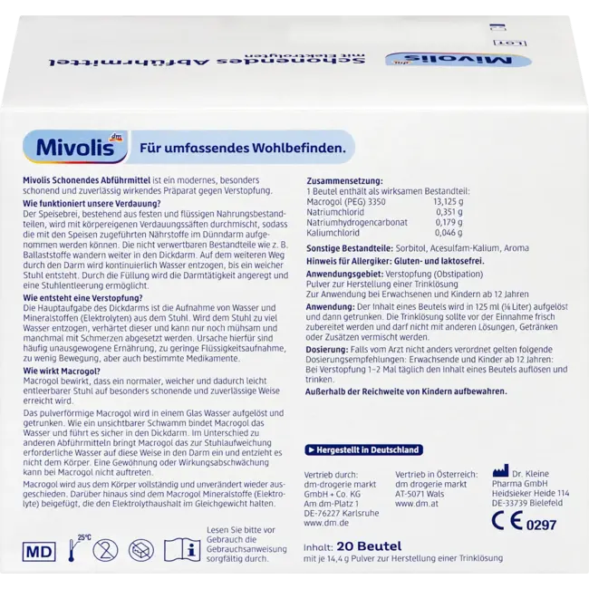 Mivolis Zacht Laxeermiddel 20 St