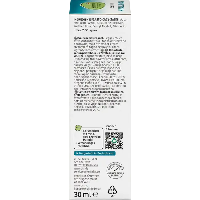 Alverde NATURKOSMETIK Hyaluron Serum 30ml
