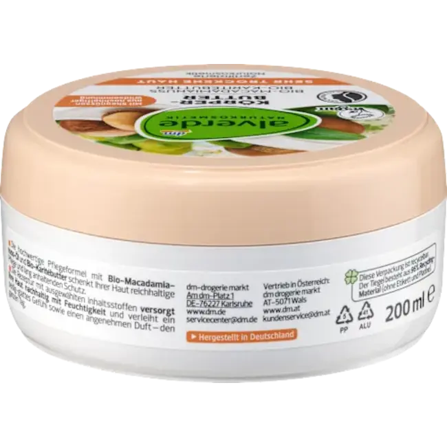 alverde NATURKOSMETIK Alverde Body Butter Macadamianoot 200 ml