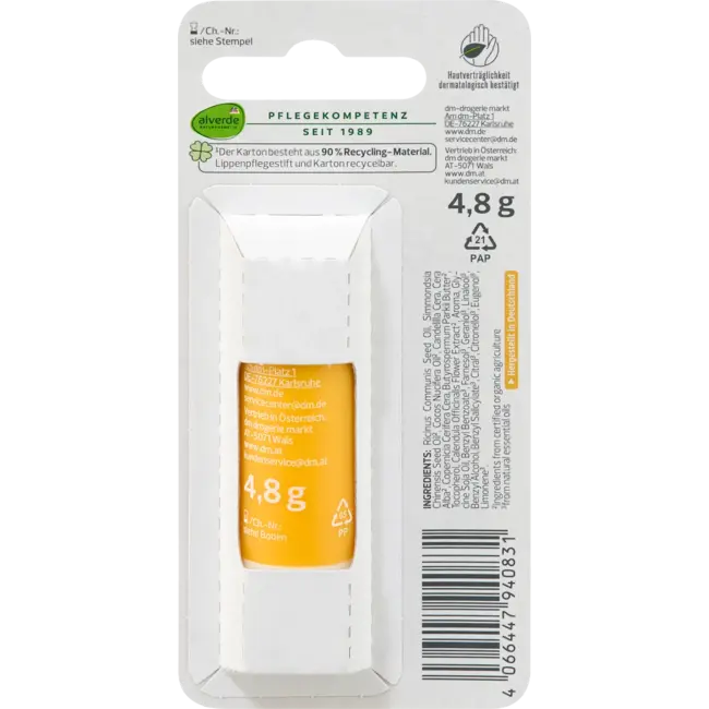 alverde NATURKOSMETIK Lipverzorging Bio-calendula 4 g