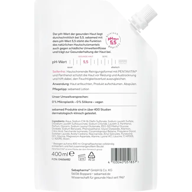 Sebamed Vloeibare Zeepvrije Wasemulsie Navulverpakking 400mL