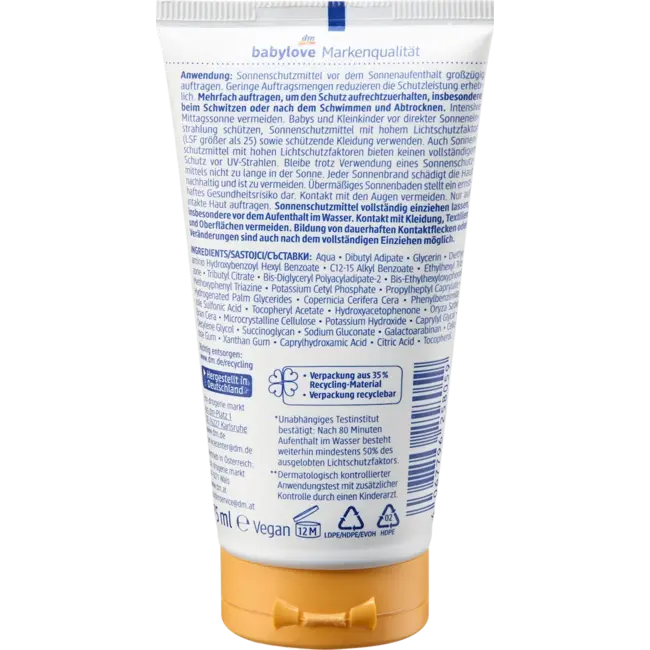 babylove Zonnebrandcrème  Baby Ultra Sensitive LSF 50+ 75.0 ml