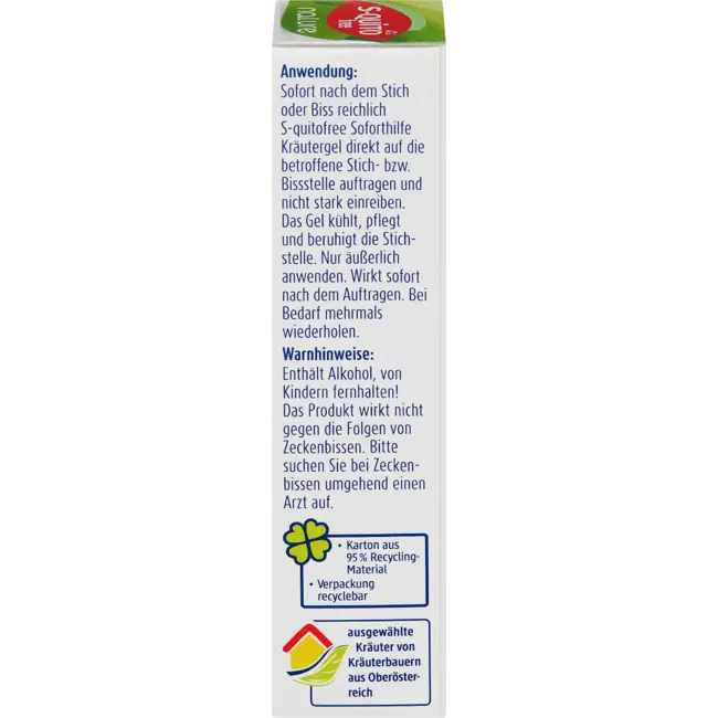 S-quitofree Insectenbeet Noodhulp Kids Met Kruiden, Nature 15 ml