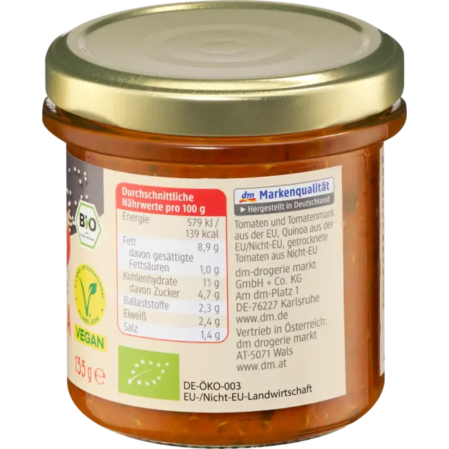 dmBio Zaadspread Tomaat & Quinoa 135 g