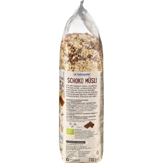 dmBio Choco Muesli Zonder Rozijnen 750 g