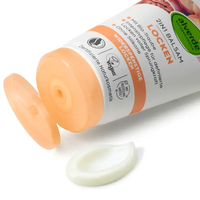 alverde NATURKOSMETIK 2 In 1 Balsem Krullen Bio Lijnzaad, Bio Druif 150 ml