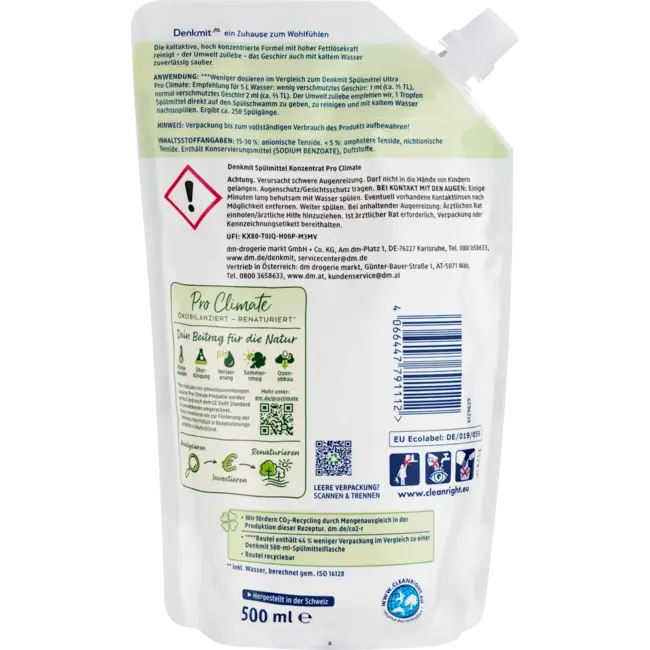 Denkmit Afwasmiddel Concentraat Nature Pro Climate 500 ml