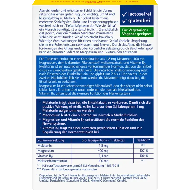 Doppelherz Melatonine + Magnesium 400 30 St 39.0 g