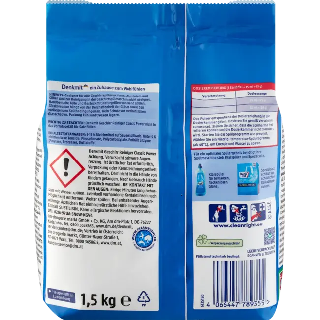 Denkmit Vaatwaspoeder, 100 wasbeurten 1.5 kg
