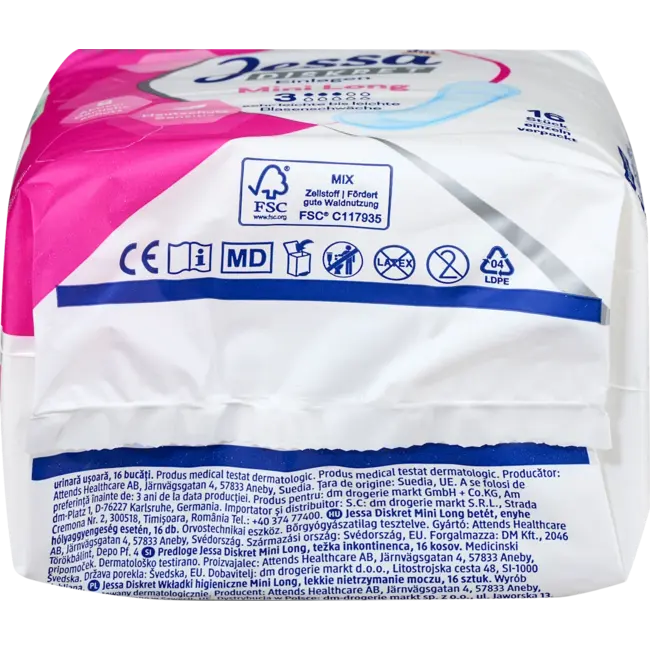 Jessa Discreet Incontinentie Verband Mini Long 16st