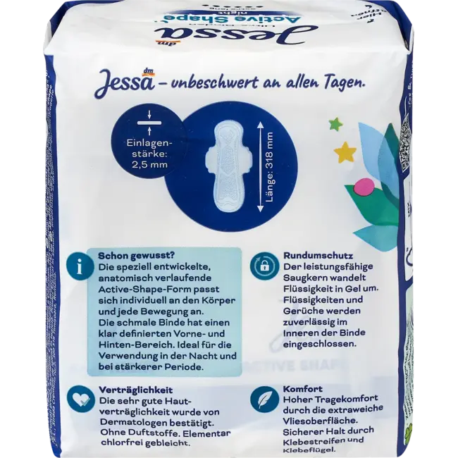 Jessa Ultra Maandverband Active Shape Night 10st