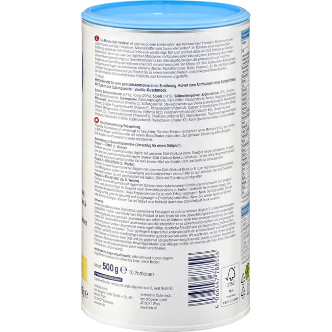 Mivolis Dieetshake, Vitalkost Vanille 500 g