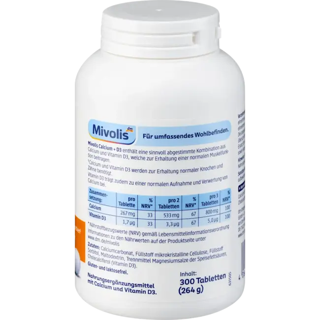 Mivolis Calcium + D3 Tabletten, 300 St. 270 g