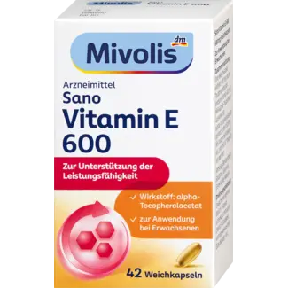 Mivolis Mivolis Sano Vitamine E 600, Zachte Capsules