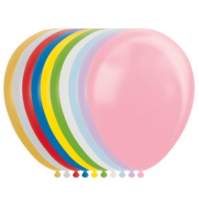 Gemixte kleuren metallic/ parel ballonnen 30cm 10 stuks
