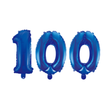Folieballon 100 jaar blauw 41cm