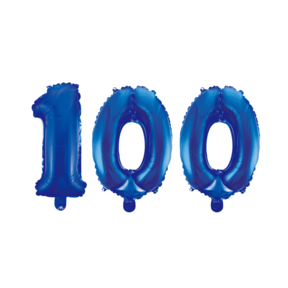 Folieballon 100 jaar blauw 41cm