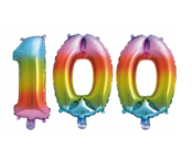Folieballon 100 jaar Regenboog 41cm