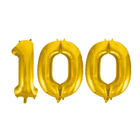 Folieballon 100 jaar Goud 86cm