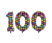 Folieballon 100 jaar stippen 86cm