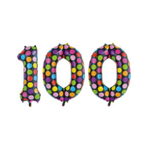 Folieballon 100 jaar stippen 86cm