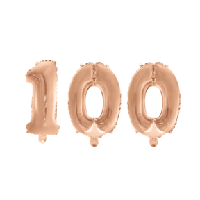 Folieballon 100 jaar Rosé Goud 41cm