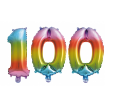 Folieballon 100 jaar Regenboog 86cm