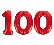 Folieballon 100 jaar rood 86cm