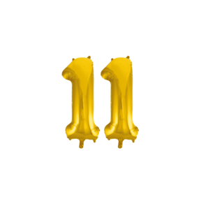 Folieballon 11 jaar Goud 41cm