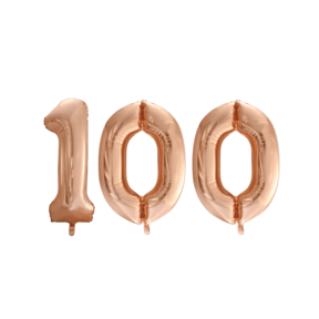 Folieballon 100 jaar Rosé Goud 86cm