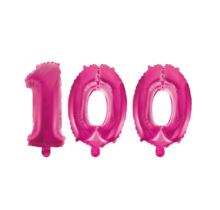 Folieballon 100 jaar roze 86cm