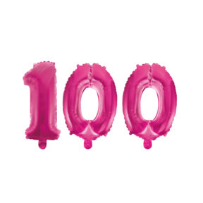 Folieballon 100 jaar roze 41cm