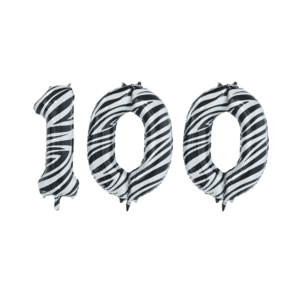 Folieballon 100 jaar zebra 86cm