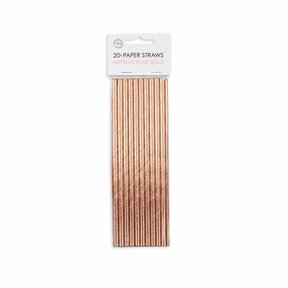 Papieren rietjes metallic rosé goud 20 stuks
