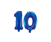 Folieballon 10 jaar blauw 86cm