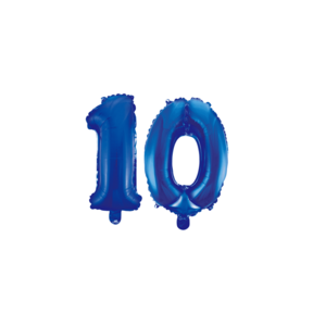 Folieballon 10 jaar blauw 86cm
