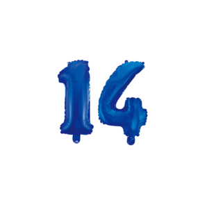 Folieballon 14 jaar blauw 86cm