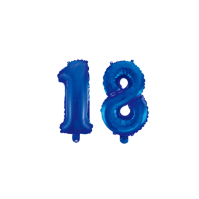 Folieballon 18 jaar blauw 86cm