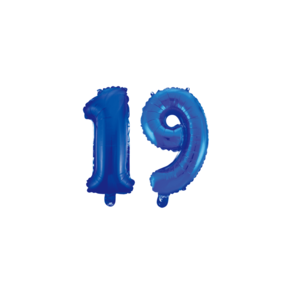 Folieballon 19 jaar blauw 86cm