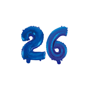 Folieballon 26 jaar blauw 86cm