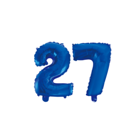 Folieballon 27 jaar blauw 86cm