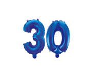 Folieballon 30 jaar blauw 86cm