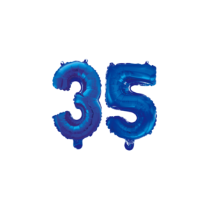 Folieballon 35 jaar blauw 86cm