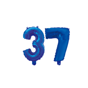 Folieballon 37 jaar blauw 86cm