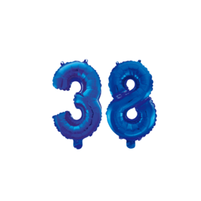 Folieballon 38 jaar blauw 86cm